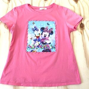 Disney Pink Tee with Minnie and Daisy Graphic